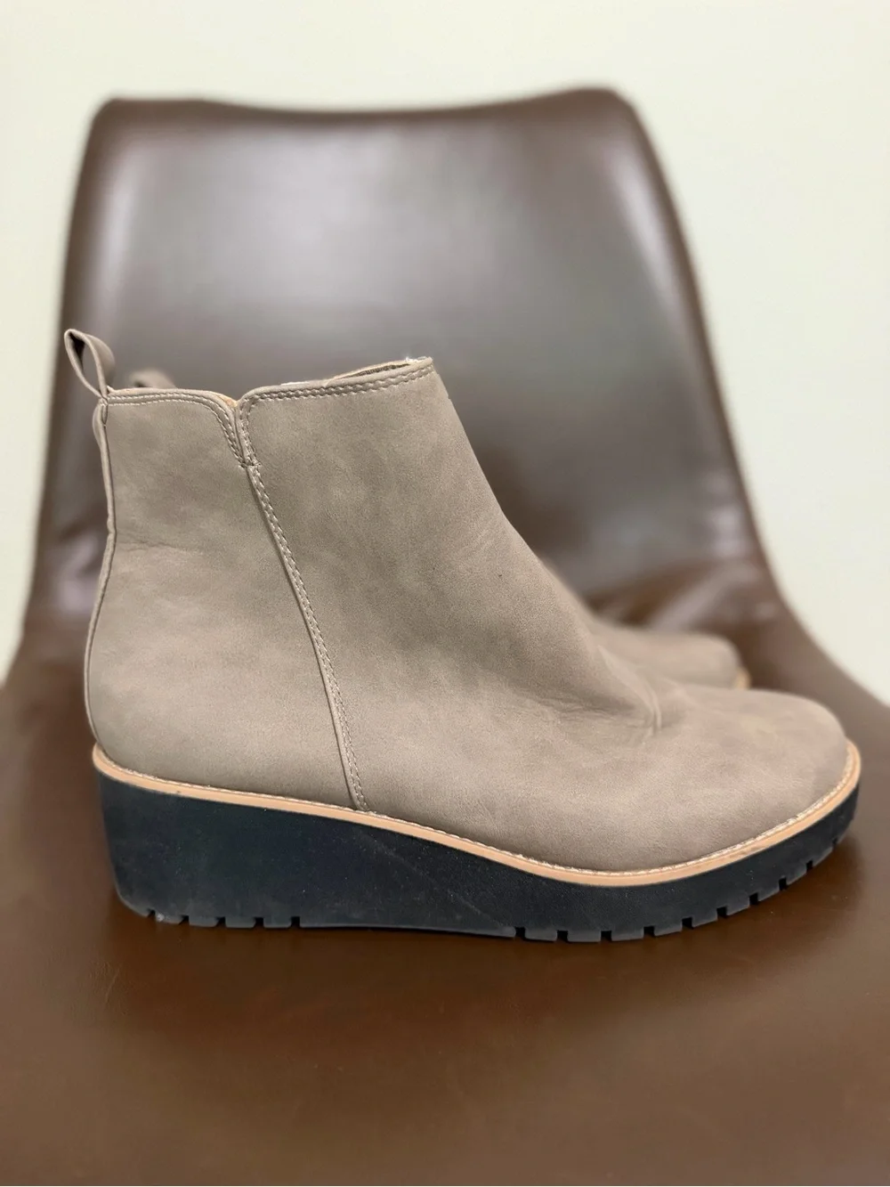 Cushionaire Women’s Taupe Wedge Ankle Boots - Sleek Everyday Comfort